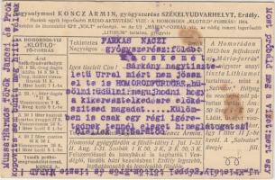 1914 Homoródfürdő, Képes levelezőlap Nagysolymosi Koncz Ármin gyógyszerész hirdetésével Kecskemétre ...
