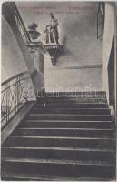 Selmecbánya, Kolos leánynevelő intézet, Feljárat a Szent József szoborral / nunnery, girl school, stairs with statue (EK)