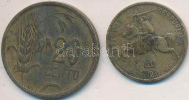 Litvánia 1925. 5c + 20c T:2-,3
Lithuania 1925. 5 Centai + 20 Centu C:VF,F