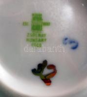 Zsolnay Pompadour süteményes készlet, kézzel festett, jelzett, hibátlan, összese:7 db