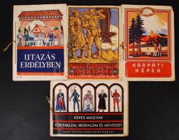 cca 1936-1938 4 db régi képes albumok beragasztható képekkel (történelem, irodalom és művészet témában)