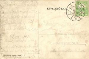 Arad, Aczél Péter utca éjjel; Pichler Sándor kiadása / at night, humour