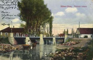 Léva, Kálnay utca, Tóth István vendéglője; Schulz Ignác kiadása / street, restaurant, bridge (EB)