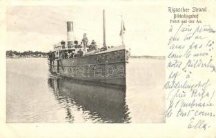 Jurmala, Bulduri / Bilderlingshof, Rigascher Strand, Fahrt auf der Aa.; steamship