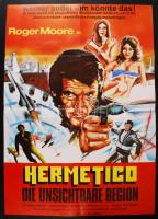 1968 Hermetico Die unsichtbare Region (Roger Moore) német nyelvű filmplakát, 59x84 cm