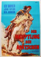 1957 Der häuotling der Apatschen (War Drums), Lex Barker, Joan Taylor, Ben Johnson, német nyelvű filmplakát, 59x84 cm