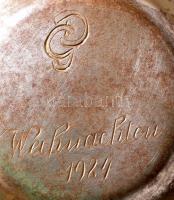 Régi fém fedeles korsó, hibátlan, jelzett, 0,5 l, m: 12 cm