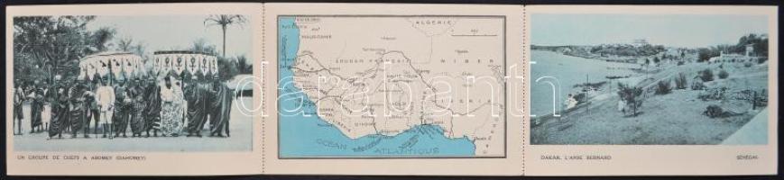 Dakar, L'Anse Bernard, group of chiefs from Abomey, map, African folkore, folding card