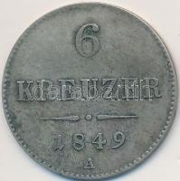 Ausztria 1849A 6Kr Ag T:2- Austria 1849A 6 Kreuzer Ag C:VF