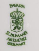 Schumann matricás virágmintás porcelán teás készlet, hibátlan, jelzett