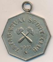 1910. "Tatabányai Sport Club / Jó Szerencsét!" ezüstözött Br érem mellszalag nélkül (36mm) T:2