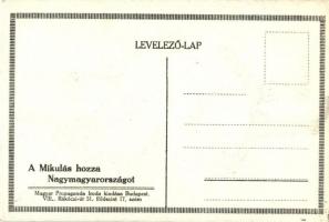 A Mikulás hozza Nagymagyarországot; Magyar Propaganda Iroda kiadása / Saint Nicholas, irredenta