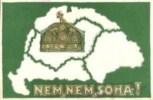 Nem, Nem, Soha! eredetileg fluoreszkáló irredenta képeslap / fluorescent postcard