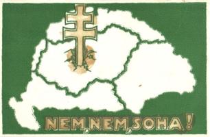 Nem, Nem, Soha! eredetileg fluoreszkáló irredenta képeslap / fluorescent postcard