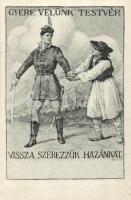 'Gyere velünk testvér, vissza szerezzük hazánkat' kiadja Magyarország Területi Épségének Védelmi Ligája / Irredenta s: Sándor B.