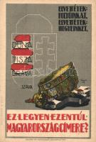 'Ez legyen ezentúl Magyarország címere?' kiadja Magyarország Területi Épségének Védelmi Ligája / Hungary's rivers, irredenta s: Tary L.