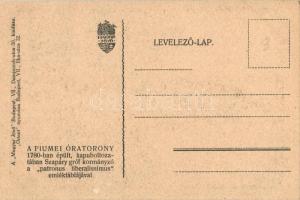 Fiume, Óratorony; kiadja a Magyar Jövő / city tower, irredenta