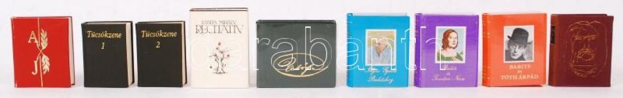 15 db minikönyv (pl. Babits és Tóth Árpád; Szabó Lőrinc: Tücsökzene; Illyés Gyula Babitshoz; Babits ...