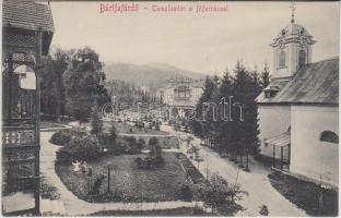 Bártfafürdő, Templom tér, Fő forrás / square, church, fountain