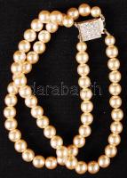 Duplasoros gyöngy karkötő egy pár fülbevalóval