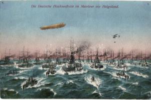 Die deutsche Hochseeflotte im Manöver vor Helgoland / German fleet during manoeuvre by Helgoland (fa)