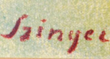 cca 1910 Szinyei Merse Pál: Parkrészlet, színes nyomat, 22x18 cm