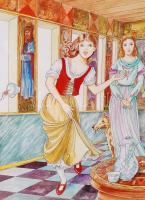 Herpai Zoltán (1951-2011): Shakespeare mesék című könyv eredeti illusztrációi: Makrancos hölgy. Akva...