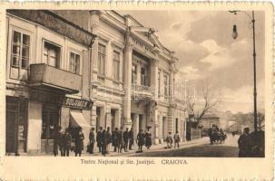 Bucharest, Bucuresti; Teatru National si Str. Justitiei / theatre, street, Hermann Solomon's shop