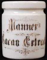 Manner's Cacao Extract porcelán gyógyszeres tégely, m: 6,5 cm, d: 5,5 cm