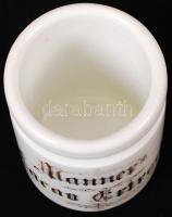 Manner's Cacao Extract porcelán gyógyszeres tégely, m: 6,5 cm, d: 5,5 cm