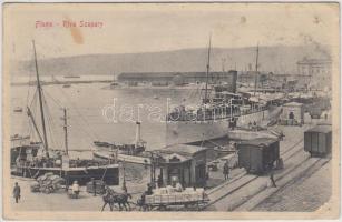 Fiume, Riva Szapáry, steamship, port (EK)