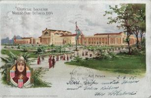 1904 St. Louis World´s Fair, Art Palace, litho s: H. Wunderlich