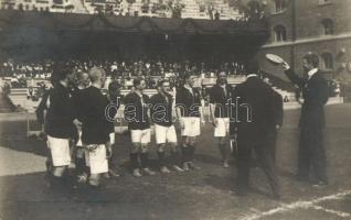 1912 A magyar labdarúgó válogatott a stockholmi olimpián / The Crown Prince addressing the Hungarian football team; Stockholm Olympic Games