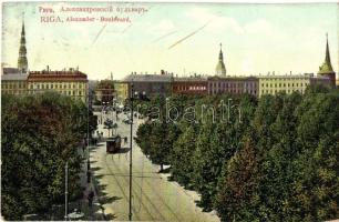 Riga, Alexander Boulevard, tram