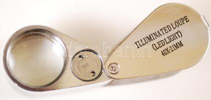 Illuminated loupe (ledlight) 40x-21 mm nagyító eredeti tokjában