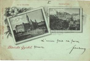 1898 Győr, Városháza, Széchenyi tér; floral, kiadja Ehrenthal Ignácz (fl)