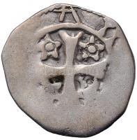 1205-1235. Denár Ag "II. András" (0.48g) erős hátlapi verőtő elcsúszással T:3 Hungary 1205-1235. Denar Ag "Andrew II" (0.48g) C:F Huszár 290.