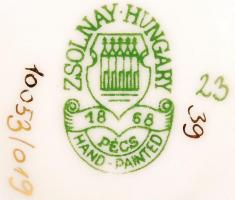 Zsolnay kis váza, kézzel festett, jelzett, hibátlan, m:11 cm