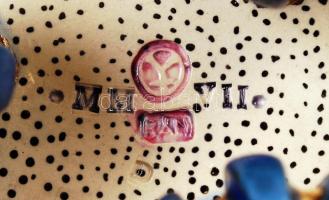 Bán Mariann (1946-): Cicás bonbonier, kézzel festett, jelzett, hibátlan, m:13 cm, d:14 cm