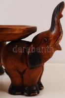 Elefántos tálca, fa, m:17 cm, d:26 cm