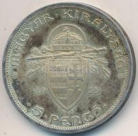 1938. 5P Ag "Szent István" T:2 (patinás) Adamo P8.1