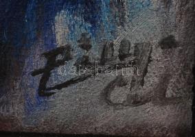 Pállya Celesztin (1864-1948): Női fej. Olaj, fa, jelzett, üvegezett keretben, 14×12 cm