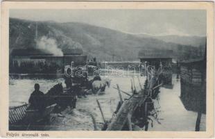 Folyón átvonuló trén / WWI Hungarian soldiers crossing a river