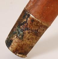 Ezüst (Ag.) berakásos sétabot, fa, alján réz szerelékkel, m:89 cm