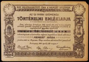 1916 Bp., Az új történelmi időmérés emléklapja