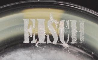 Kiöntők (2db), hibátlan, egyik jelzett (Eisch), csiszolt dugóval, m:26 és 29 cm