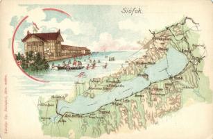 Siófok, Térkép litho (EM)