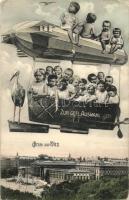 Vienna, Wien; Zur gefl. Auswahl / Zeppelin babies collage (Rb)