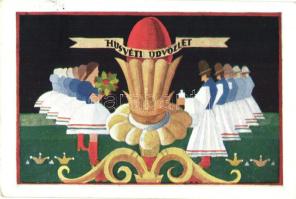 Húsvéti üdvözlet, magyar népviselet / Hungarian easter greeting, folklore