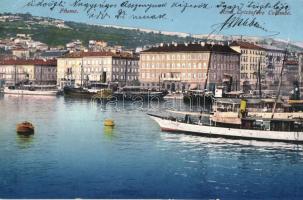 Fiume, Riva Cristoforo Colombo / port, steamships (EK)